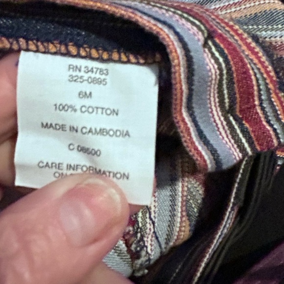 NWT Riveted by Lee Size 6M Orange-Brown Striped Bermuda Shorts Belt #18 - Picture 4 of 5